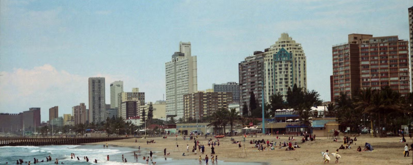 High-rise hotels along Durban's Golden Mile beachfront