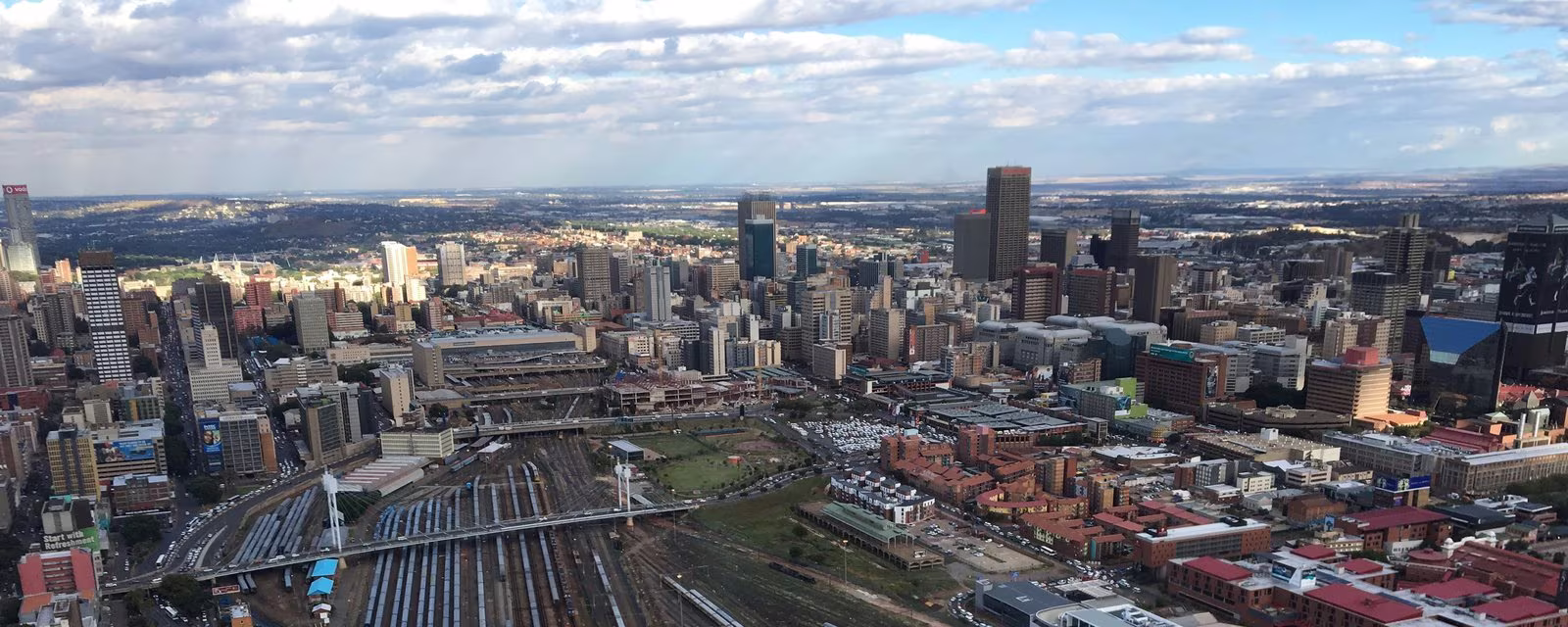 The Johannesburg CBD skyline above the Park Station railyards