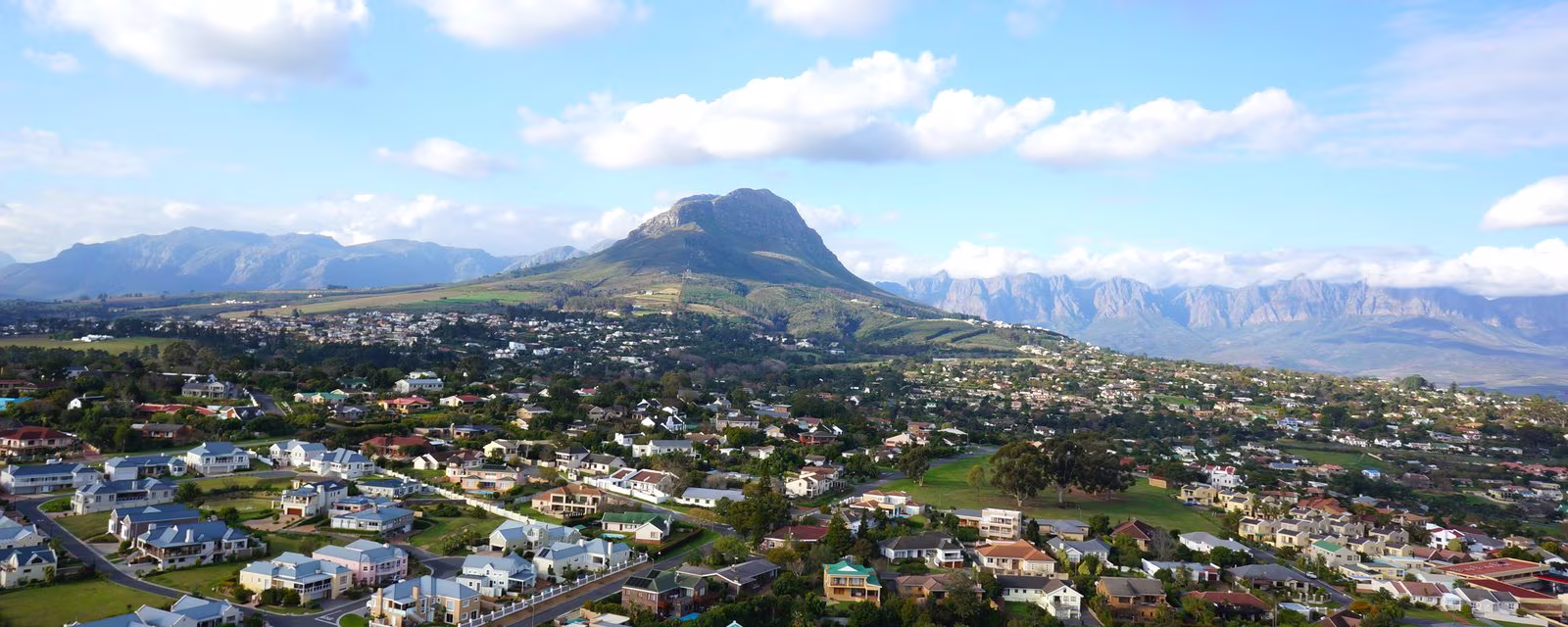 The Heldervue suburb of Somerset West in the Helderberg basin